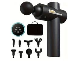 Spiermassageapparaat met 8 massagekoppen, 99 intensiteitsstanden, LED-display, oplaadbare lithiumbatterij, USB-oplaadfunctie en opbergtas