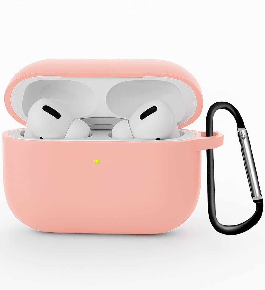 Hoesje Geschikt voor Apple Airpods Pro 3 - Siliconen Hoes met Clip - Silicone Case Cover - Lichtroze — afbeelding 1