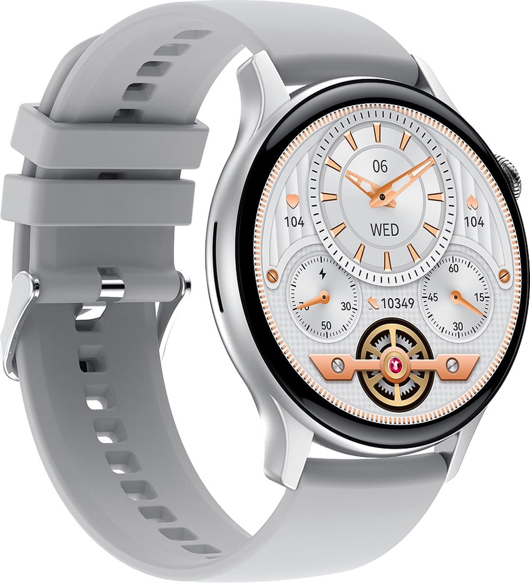 SAMTECH Smartwatch Amoled HD Pro - Heren & Dames – horloge – Geschikt voor iOS & Android - NFC, Stappenteller, Calorie Teller, Slaap meter – Grijs — afbeelding 1