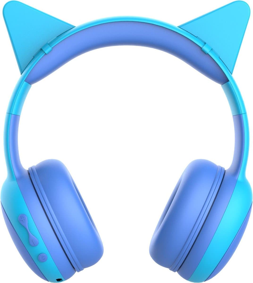 Kinderkoptelefoon draadloos met Bluetooth- Opvouwbaar- Incl. Opbergzakje & kattenoortjes Blauw — afbeelding 1