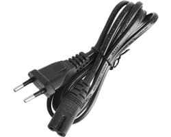 Universele Stroomkabel - Euro Male- IEC-320-C7 - Geschikt voor PS1 / PS2 / PS3 / PS4 Slim / Saturn / Dreamcast / XBox One Slim