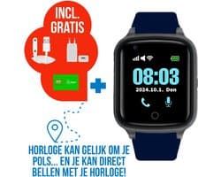 Wiesba WB73S - GPS Horloge Senior - Smartwatch voor Ouderen - Persoonlijke alarmen - alarm horloge ouderen - GPS Horloge Alzheimer - Valdetectie - Blauw