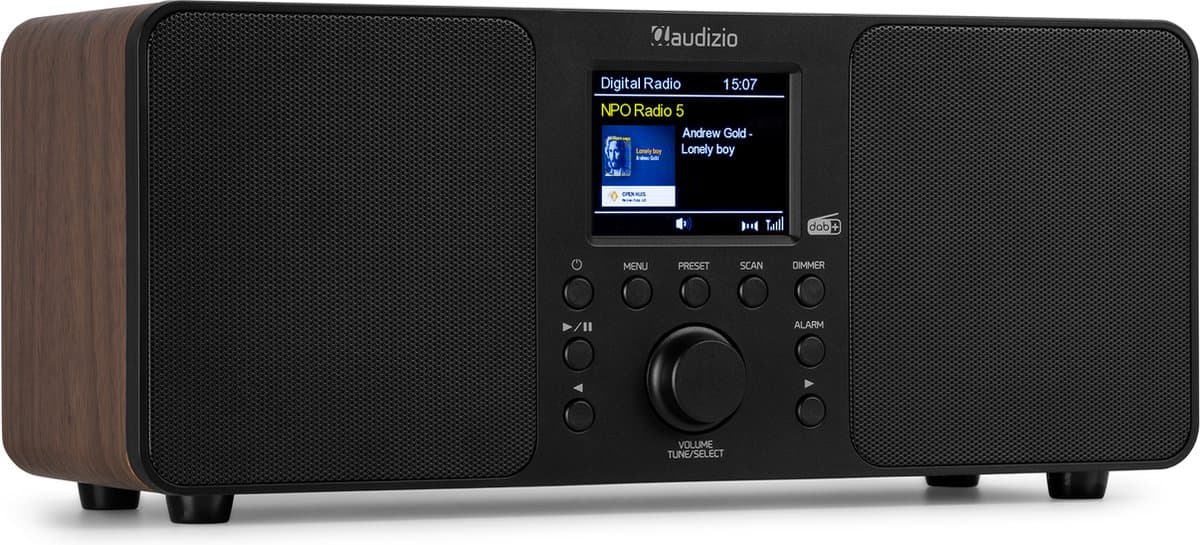 DAB radio met Bluetooth - Audizio Genua - DAB+ radio, FM radio - Auto scan - Houtlook — afbeelding 1