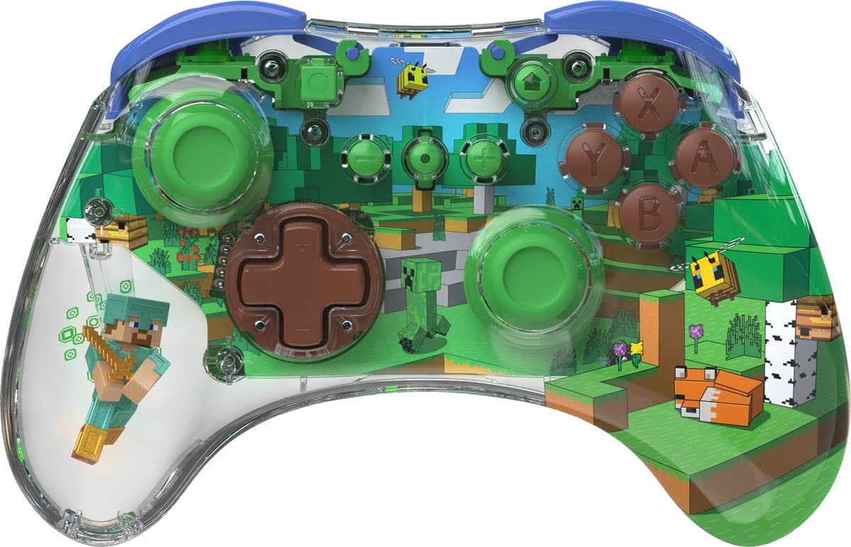 REALMz Draadloze Controller - LED - Minecraft Forest - Nintendo Switch — afbeelding 1