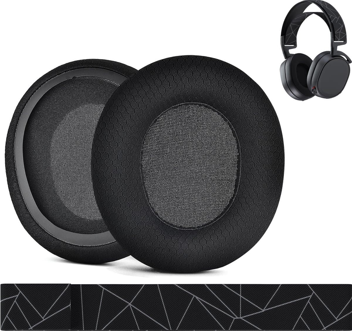 Vervangende Oorkussens & Hoofdband voor SteelSeries Arctis 1 / Arctis 3 / Arctis 5 / Arctis 7 Arctis 9 / Arctis Pro & Prime Hoofdtelefoon etc. van MMOBIEL - Mesh Fabric Oorkussens & Stoffen Hoofdband — afbeelding 1