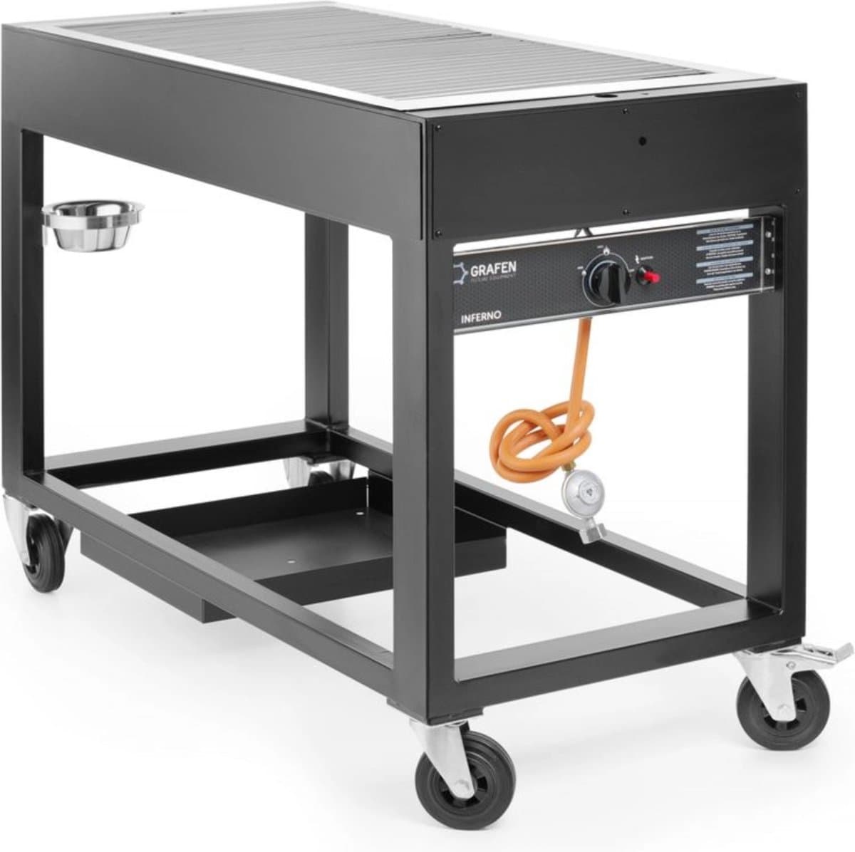 HENDI Gasbarbecue – Zwart – 10kW – 1260x580x900 mm – Windbestendig – Energiezuinig – Gemakkelijk te verplaatsen — afbeelding 1