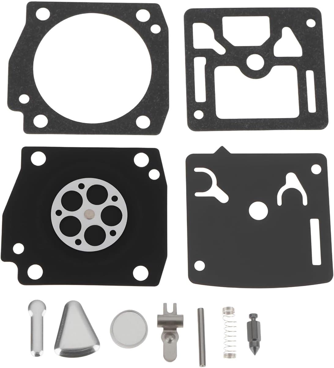 SnelShoppen - Grasmaaier Carburateur Kit 49-899 voor Reparatie Compl Rep 599 - Inclusief Pakkingen, O-ringen, Diafragma's, Nozzles - Slijtvast Rubber — afbeelding 1