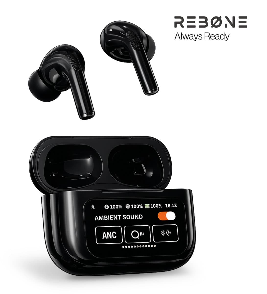 REBØNE Sport Pro Earbuds - Draadloze Oortjes - Oordopjes met Oplaadcase - Wireless Earphones - In Ear Sport - Noise Cancelling - Draadloos - Bluetooth - Geschikt Voor o.a. IPhone en Samsung – Voor Smartphone en Laptop — afbeelding 1