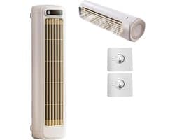 draagbare airconditioner/luchtkoeler met drie windsnelheden, geen installatie nodig, USB-oplaadbaar, draagbare torenventilator voor op het bureau, voor slaapkamer, kantoor en thuis(wit)