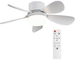 Ventilatorlamp Met Afstandsbediening - E26/E27 Schroefmontage - Dimbaar - 1000 Lumen - Diameter 16,54 Inch - Geschikt voor Slaapkamer, Keuken en Woonkamer