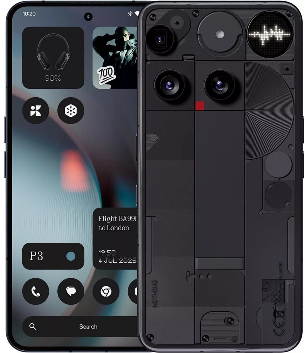 Nothing Phone (3) 12/256GB Zwart – Glyph Interface & 50MP Camera — afbeelding 1