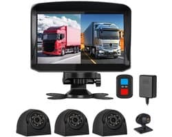 SnelShoppen - 4CH Dashcam Set met 7 Inch Monitor, 1080P Waterproof Camera's voor Truck, Bus en Voertuigen, GPS, Nachtzicht, G-Sensor, Voor en Achter B