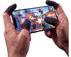 ProFPS Finger Sleeves – 4x Silver Fiber Anti-Slip Grip – Mobile Gaming