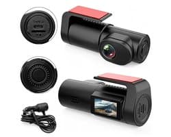 Autodashcam – Full HD – 140° groothoeklens – WiFi-dashcam - 1080p HD-nachtzicht – Draadloze WiFi-smartphoneverbinding – Nachtzichtfunctie – App (Wi-Fi) – Compact en draagbaar – Zwart