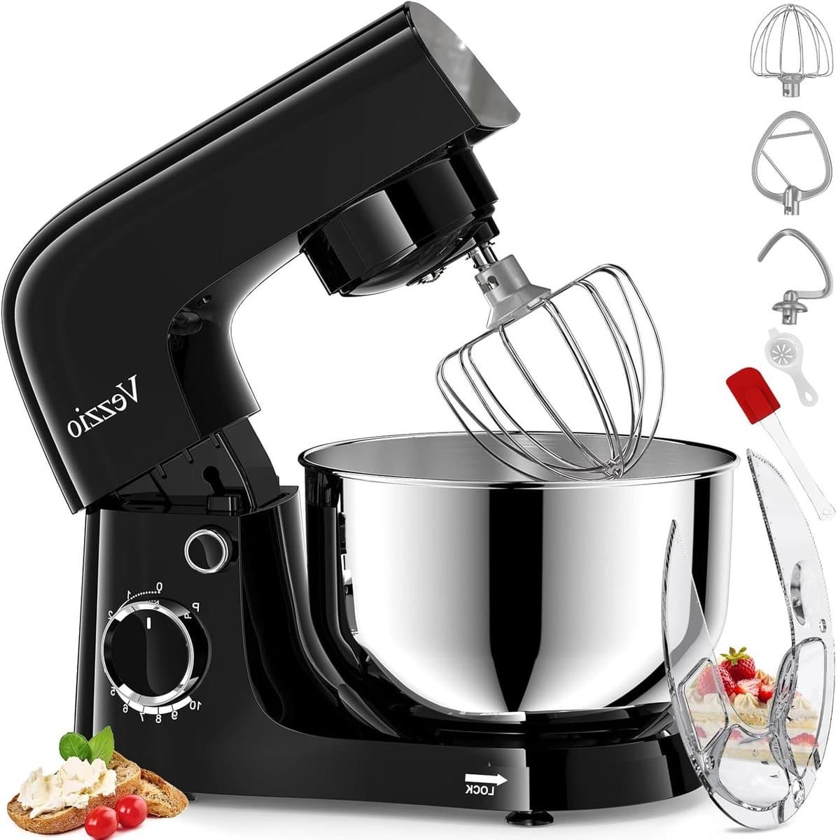 Keukenmachine - Standmixer Mixer - Bakken Ingrediënten Mengen - Krachtige Motor - 45 Liter - Zwart — afbeelding 1