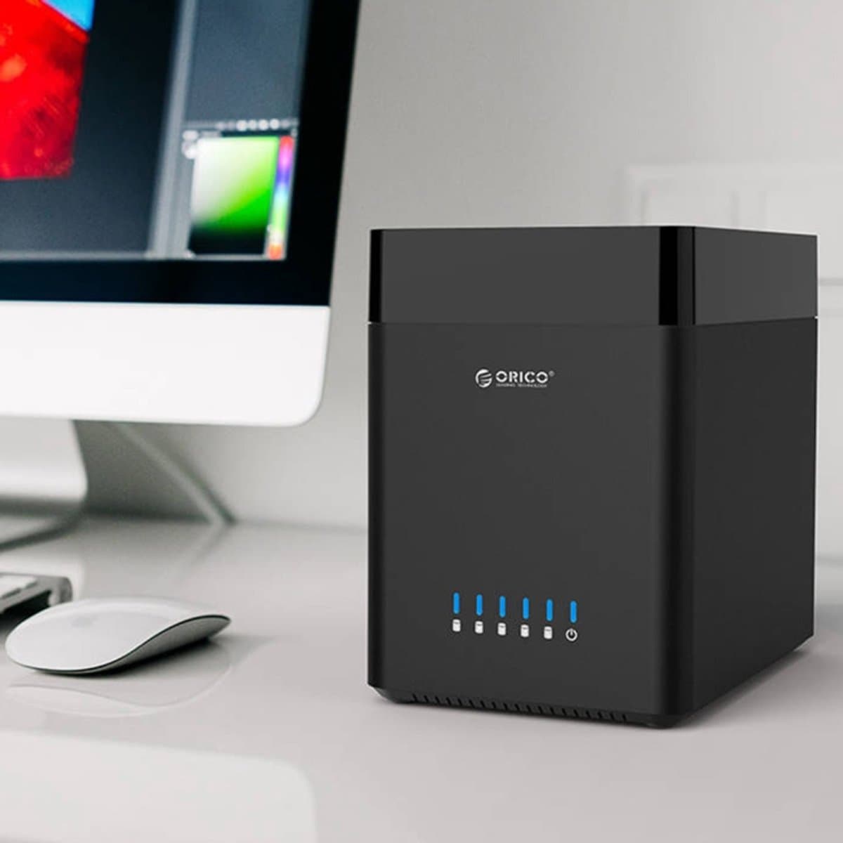 Let op type!! ORICO DS500U3 3 5-inch Bay 5 magnetische-type USB 3.0 harde schijf behuizing met blauwe LED-Indicator — afbeelding 1
