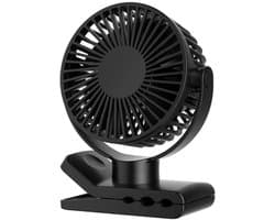 Air & Flow Mini Ventilator - Krachtige Draadloze Fan op Batterijen - USB-C Oplaadbare Ventilator - Draadloos & Oplaadbaar - voor Bureau, Auto, of naast je bed - Zwart