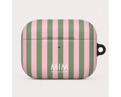 MIM Amsterdam - Watermelon Sugar - Geschikt voor AirPods Pro 2 - AirPod hoesje - Strepen print - AirPod hoesje met print - Shockproof- Cover voor AirPods - Trendy AirPod case
