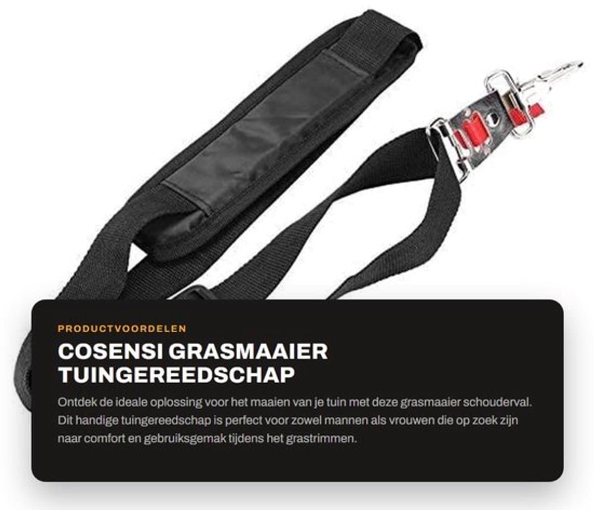 Grasmaaier - Tuingereedschap - Schouderval voor comfort - Nylon - Verstelbaar - Geschikt voor mannen en vrouwen - 1 stuk — afbeelding 1