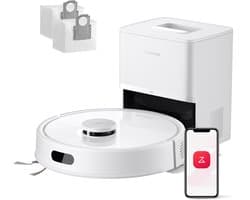 Roborock Q7 L5+ Set-Robotstofzuiger-Dubbel Anti-Tangle Systeem-8000 Pa Zuigkracht-Elektronische Watertank-LiDAR-Navigatie-Ideaal voor Tapijten en Dierenharen-Wit