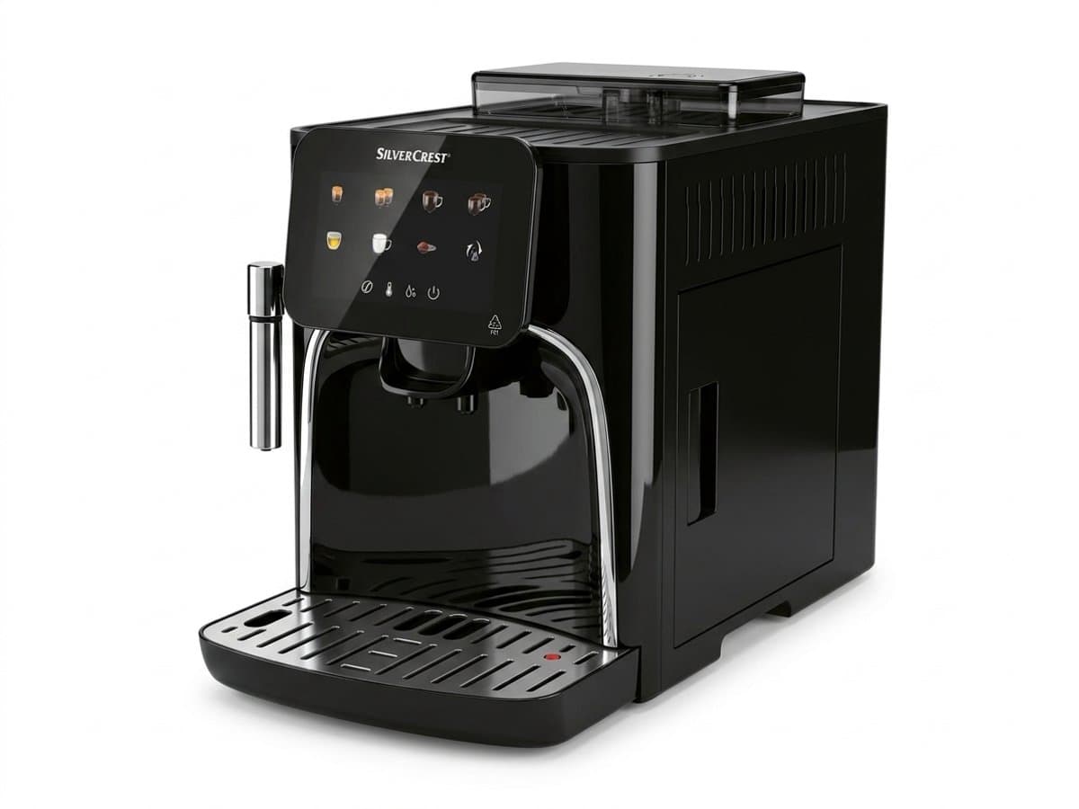 SILVERCREST® KITCHEN TOOLS Volautomatische koffiemachine - Pompdruk: 19 bar - Waterreservoir: 1,6 L - Soort koffie: bonen of gemalen bonen - Veelzijdige drankbereiding: espresso, café crème, cappuccino, latte macchiato, heet water — afbeelding 1
