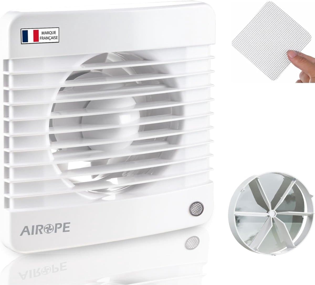 Badkamerventilator 100 mm Stil – Afzuigventilator met Terugslagklep – Muggenfilter – 26 dB — afbeelding 1