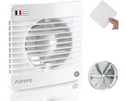 Badkamerventilator 100 mm Stil – Afzuigventilator met Terugslagklep – Muggenfilter – 26 dB