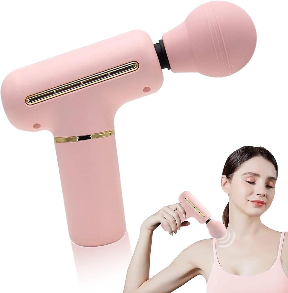 Mini Massagepistool - Roze - Draagbaar - Diepe Weefselmassage - Voor Sporters en Thuisgebruik — afbeelding 1