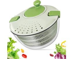 Saladecentrifuge 4 Liter - Grote Saladeschaal - Ergonomische draaiknop - Ideaal voor het drogen van groenten - ShopVlot