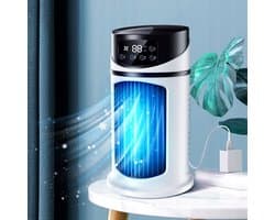 Draagbare Airco - Torenventilator - Mobiele Aircooler - Ventilator Staand - Tower Fan - met Nevelkoeling & Timer - 6 Snelheden - 300 ml - USB - Persoonlijke Koeler - Voor Slaapkamer & Woonkamer & Kantoor