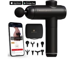 MusclePro Prime - 12V massage gun - inclusief koffer- professioneel massage apparaat - massage pistool - spier massage - sport massage - 8 mondstukken - 99 snelheden - zwart - krachtig en draadloos