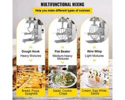 Keukenmixer – Elektrische Mixer – Deegkneder – Mixervoet – 10 Liter Kom – 450 Watt – 3 Snelheden