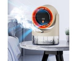 LISM bureauventilator, 100 windsnelheden, oplaadbaar, stille koeling; kleine persoonlijke ventilator geschikt voor kantoren, huizen, slaapkamers, studentenkamers, zomergebruik, draagbaar, verstelbaar, krachtige mini-luchtkoeler.