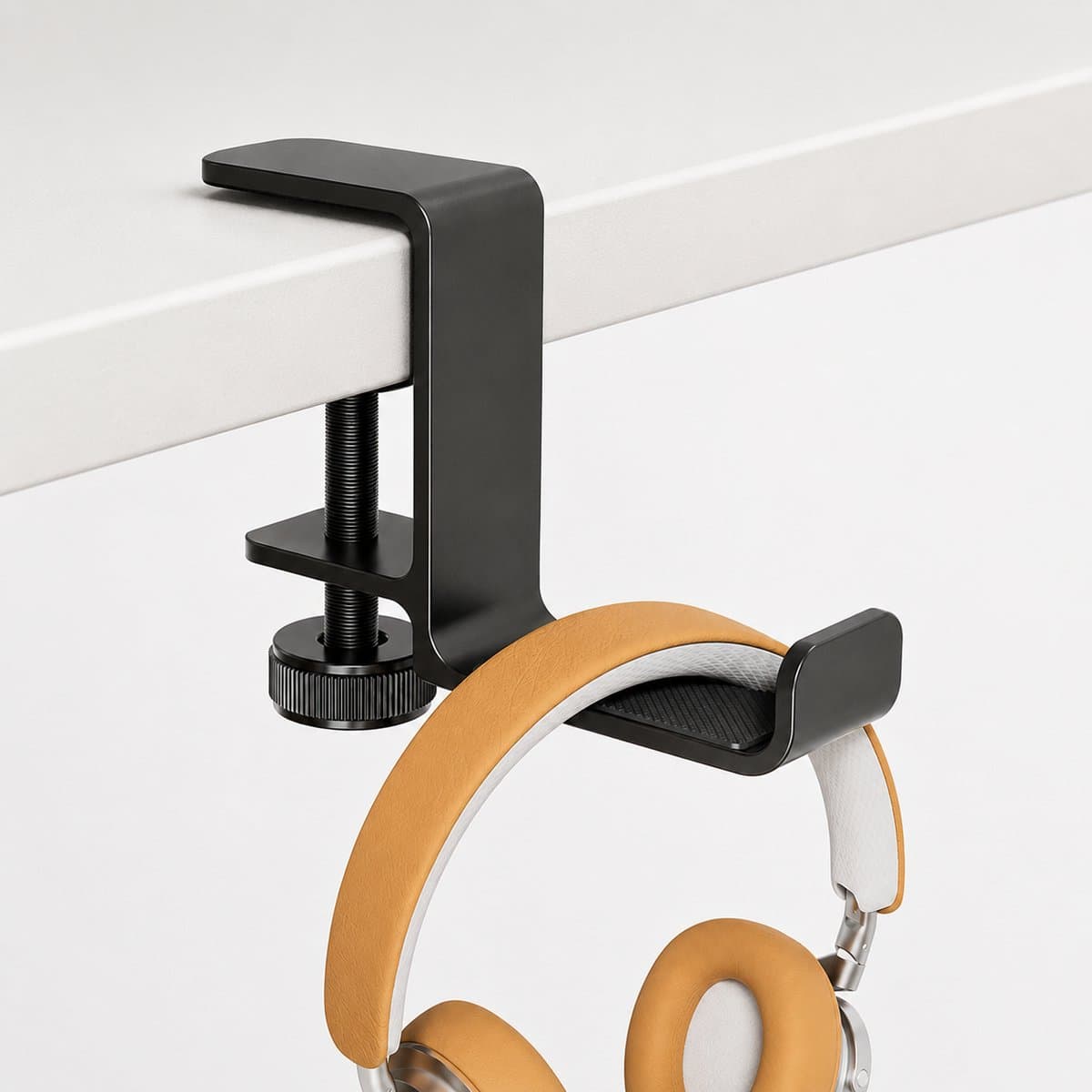 Koptelefoon Houder - Uitklapbaar - Headset Haak - Hoofdtelefoon Hanger - Headset Houder Onder Bureau - Verstelbare Headset Stand - Bureau - Metaal - Zwart — afbeelding 1