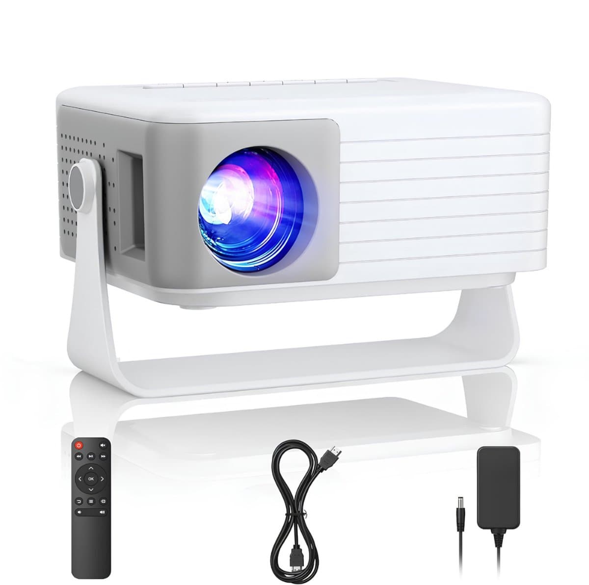 KIRA® Draagbare Beamer - Mini Projector - Draagbaar & Compact - Wit - 12cm x 10cm x 9cm — afbeelding 1