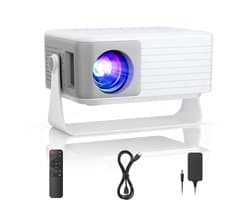 KIRA® Draagbare Beamer - Mini Projector - Draagbaar & Compact - Wit - 12cm x 10cm x 9cm