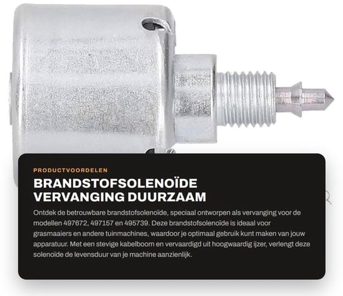 Brandstofsolenoïde vervanging 692734 - Duurzaam - Kabelboom - Betrouwbare accessoires - Geschikt voor 497672/497157/495739 - Hoogwaardig ijzermateriaal - Brandstofklep — afbeelding 1