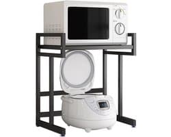 Metalen Magnetron Stand - Keukenrek - Keuken Opslag - Stalen Heavy Duty - 36x36x60cm - Zwart