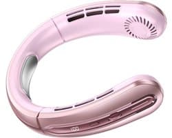 Koelventilator met 100 instelbare ventilatorsnelheden, stil ontwerp, geschikt voor reizen, sporten en andere gelegenheden. Verstelbare ventilatorsnelheid, draagbaar ontwerp. (Roze)