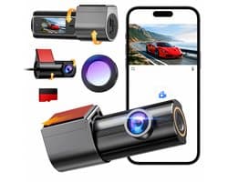 Dashcam Auto 4K - Draaibare Voor- en Achtercamera met Wifi en Loopopname