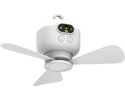 Draagbare Plafondventilator - Camping Ventilator - Koeling Buiten - Afstandsbediening - 16.5 x 12 x 9.6 cm - Wit