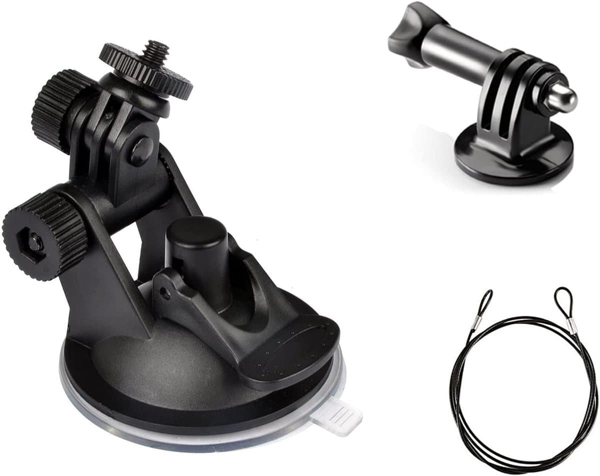 Windscherm GPS Zuignaphouder voor Windscherm Dash Cam | Camera Camcorder Beugel Houder en Lanyard voor GoproHero SJCAM GeekPro Osmo Action Yi 4K en Micro SLR — afbeelding 1