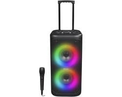 Denver Bluetooth Speaker - Partybox - Discolichten - Incl. Microfoon - Micro SD/USB/AUX - Luidspreker - TSP353 - Zwart