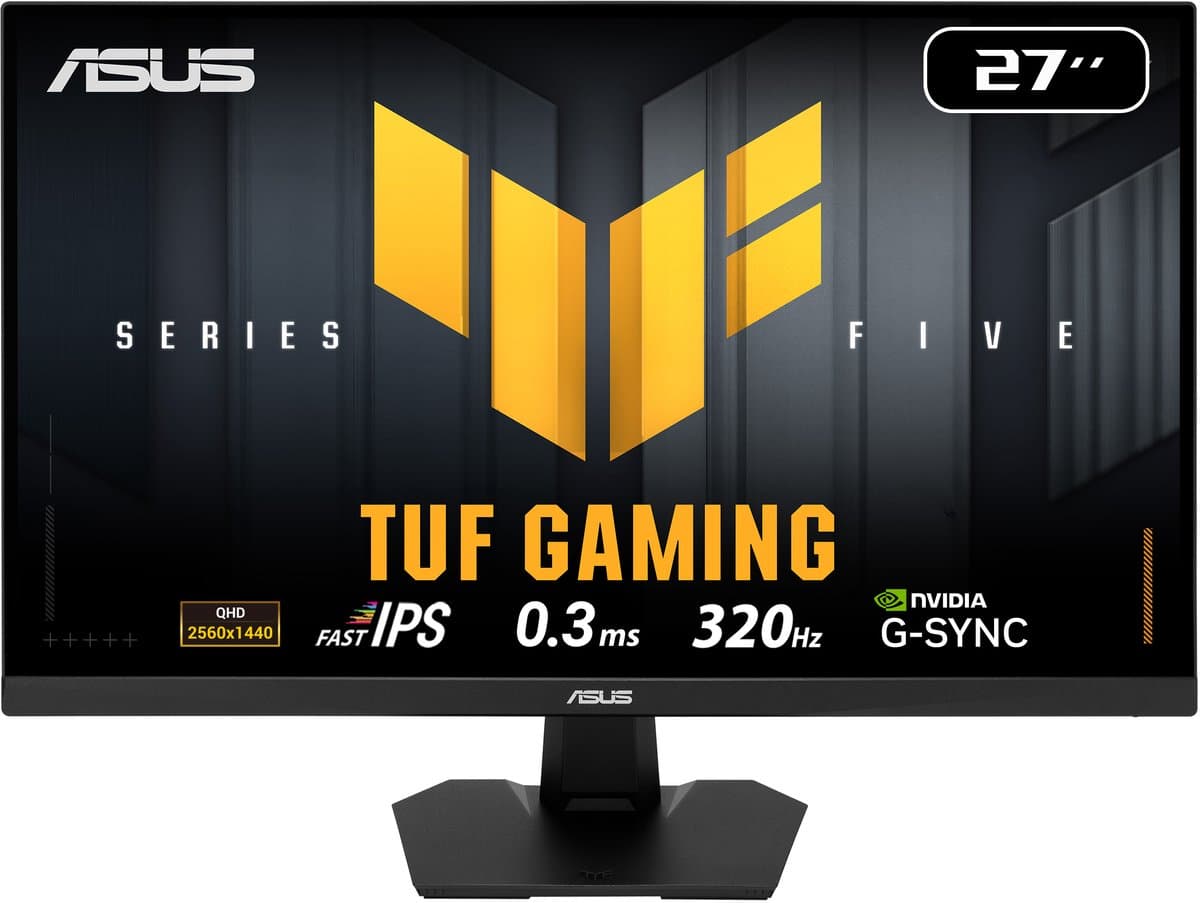 ASUS TUF Gaming VG27AQM5F - QHD Fast IPS Gaming Monitor - 320Hz - 0.3ms - Speakers - 27 Inch — afbeelding 1