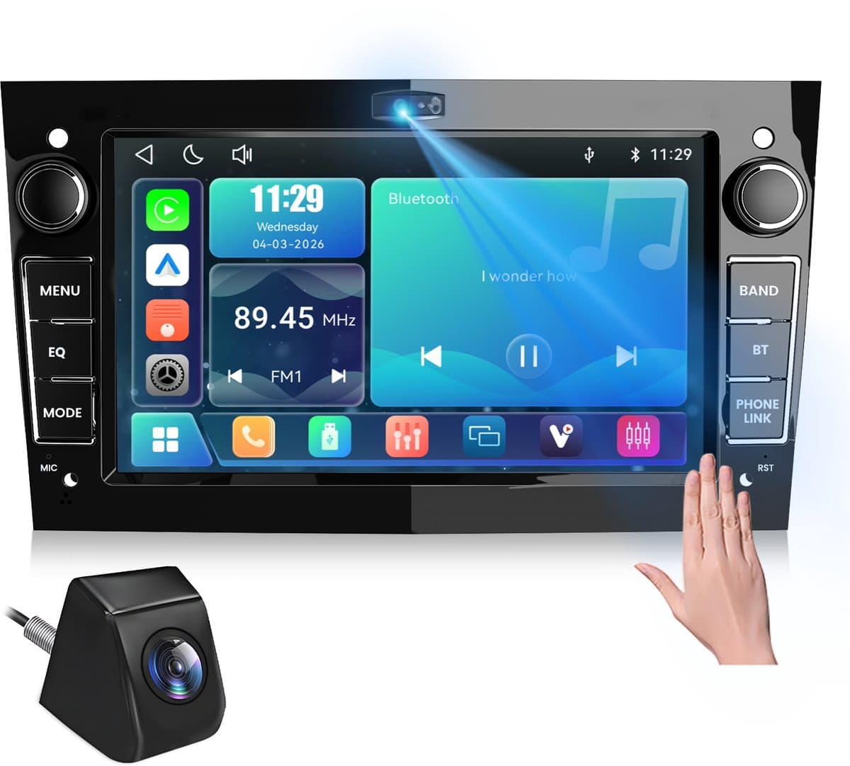 Cestovet Linux Autoradio - Geschikt Voor Opel Astra H Corsa C & D Agila Combo Antara Vectra Zafira Meriva Vivaro Tigra, Draadloze CarPlay Android auto - FM RDS USB - Achteruitrijcamera — afbeelding 1