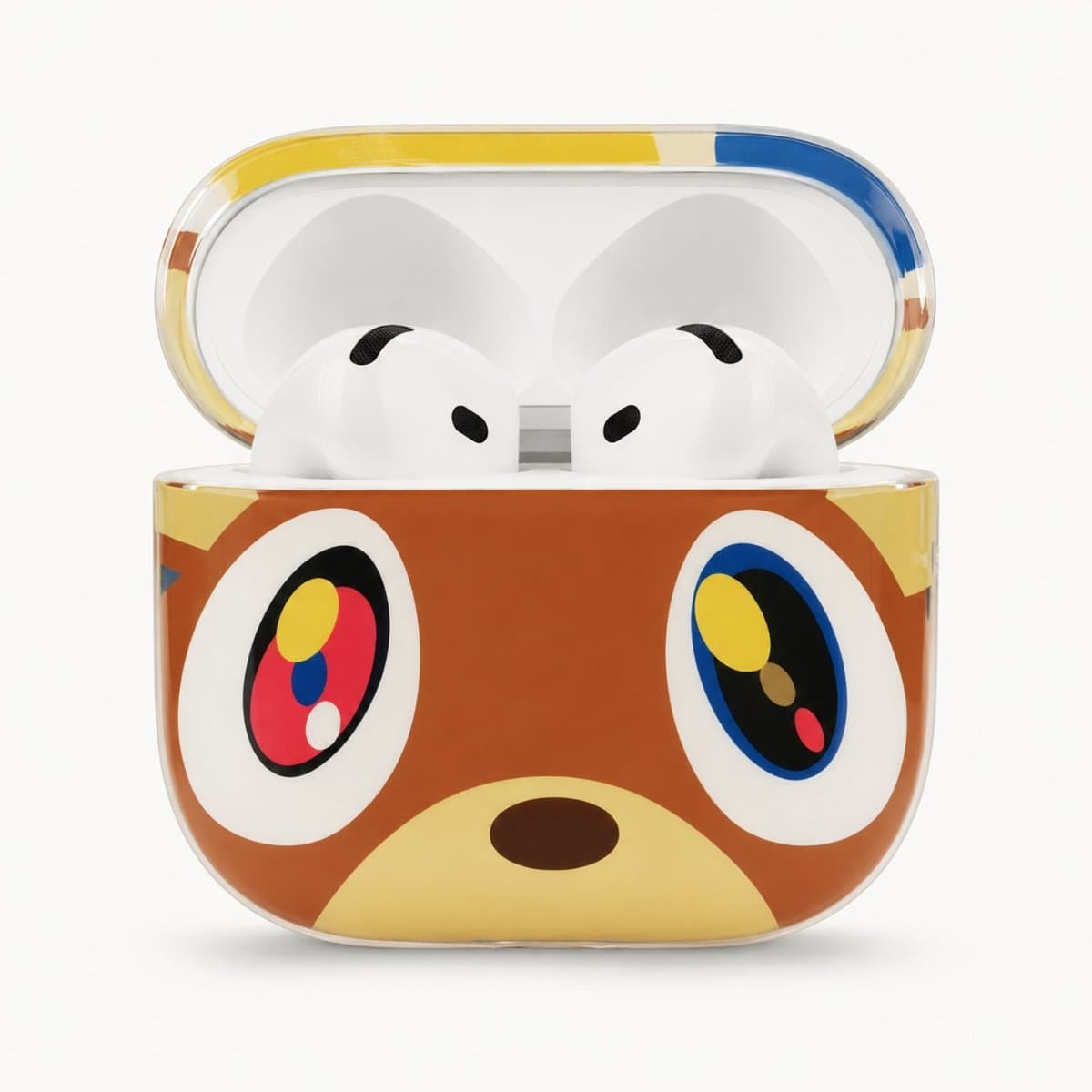 Enluxe Case geschikt voor Airpods 4 - Schattige Cartoon Beer - Bruin Hoesje, Schokbestendig & Draadloos Opladen — afbeelding 1