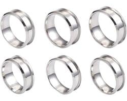 Set van 6 roestvrijstalen ronde sieradenringen van 17 tot 22 mm, duurzaam en geschikt voor het maken van unisex sieraden met stevige pasvorm