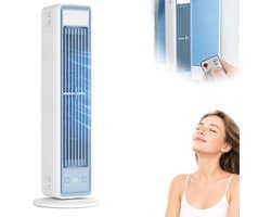 Bladloze Torenventilator - Met Afstandsbediening - Torenventilator - Draagbare Mobiele Airco Cooler - Mobiele Airco - Torenventilator Ventilator staand - Bladloos - Draaibaar Ventilator - 5 Snelheden - 3600mah elektrische ventilator - Stil Compact