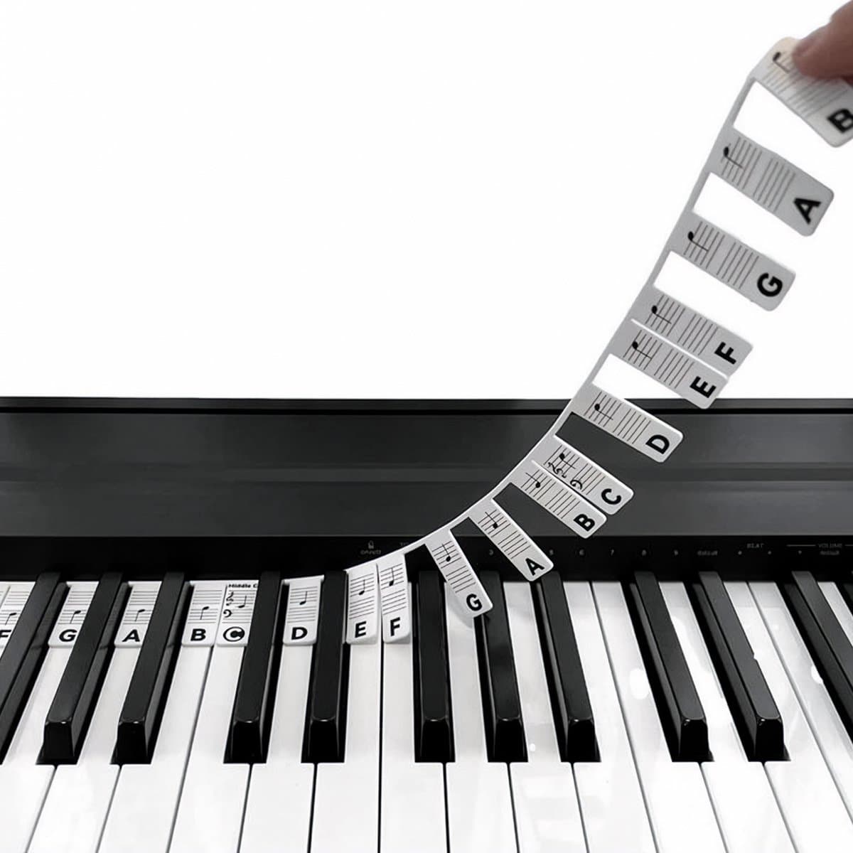 Siliconen Piano Stickers Afneembaar of Keyboard Stickers Herbruikbaar - Wit — afbeelding 1