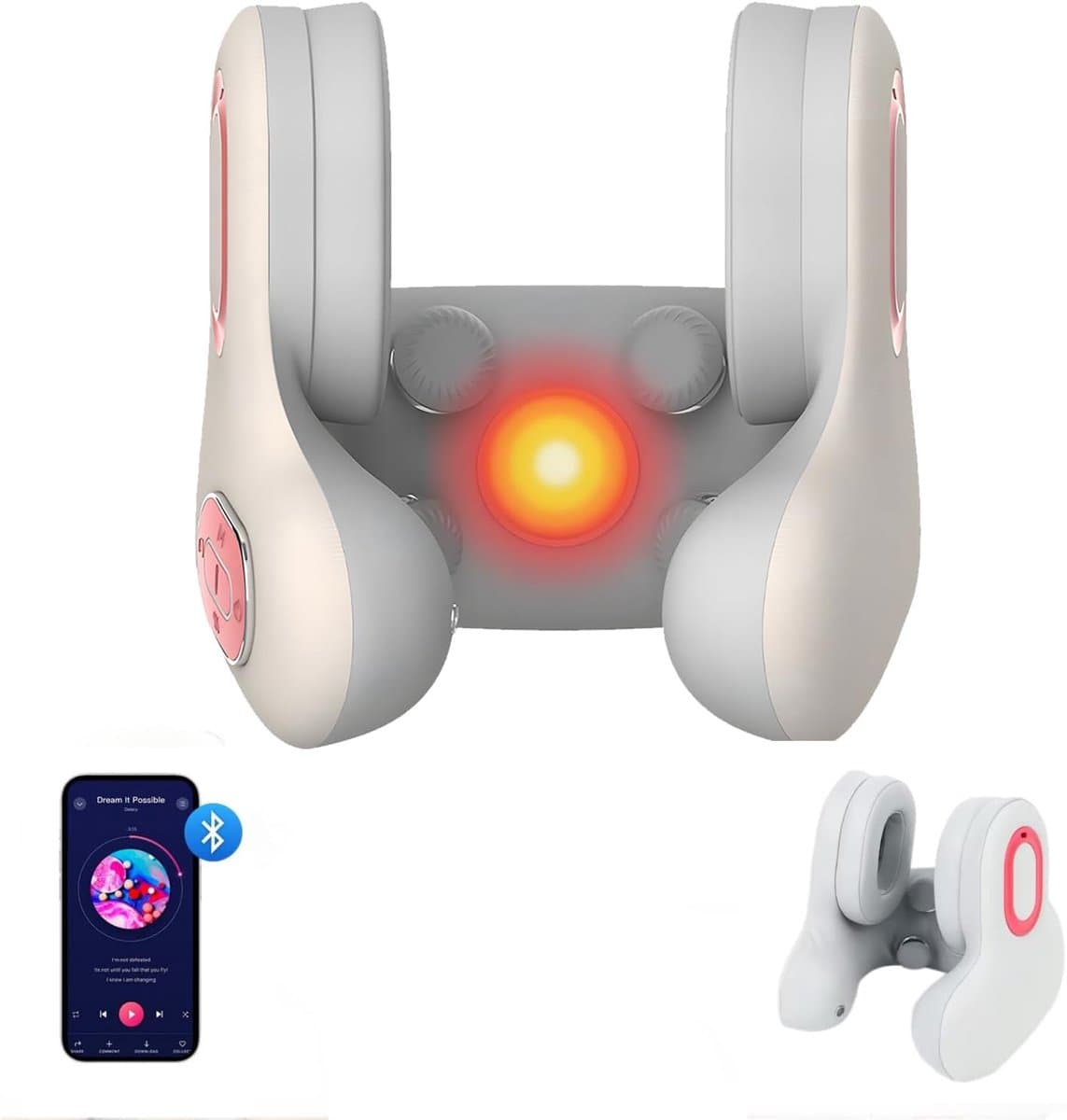 Neksteun in u-vorm met bluetooth-headset voor onderweg, geheugenschuim hoofdsteun, ergonomisch ontwerp, reismuzieksteun met verstelbare gesp — afbeelding 1